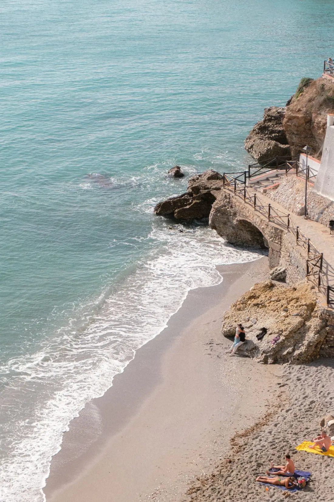 Illustrative photograph: Turquoise-water beach in Nerja, Andalusia