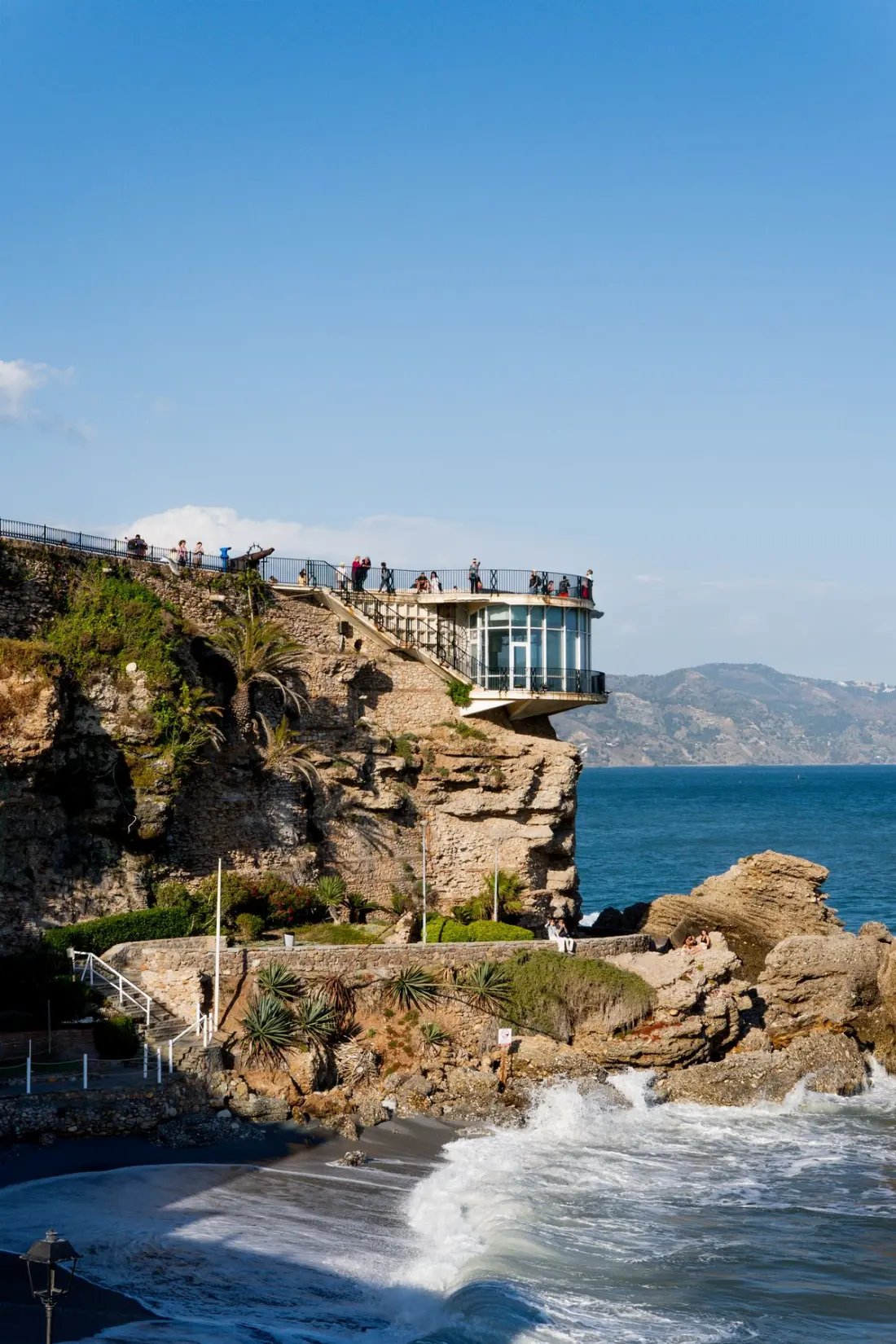 Illustrative photograph: Panoramic Mediterranean coast at Balcon de Europa in Nerja